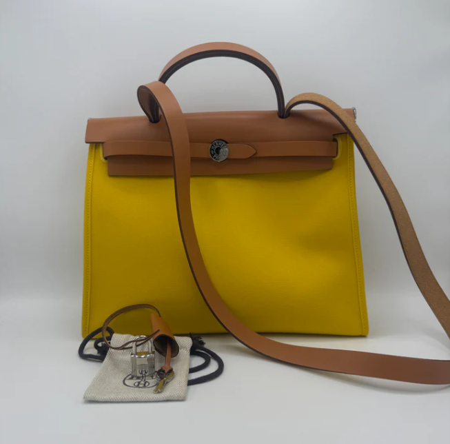 Hermes Herbag Zip Leather and Toile 31