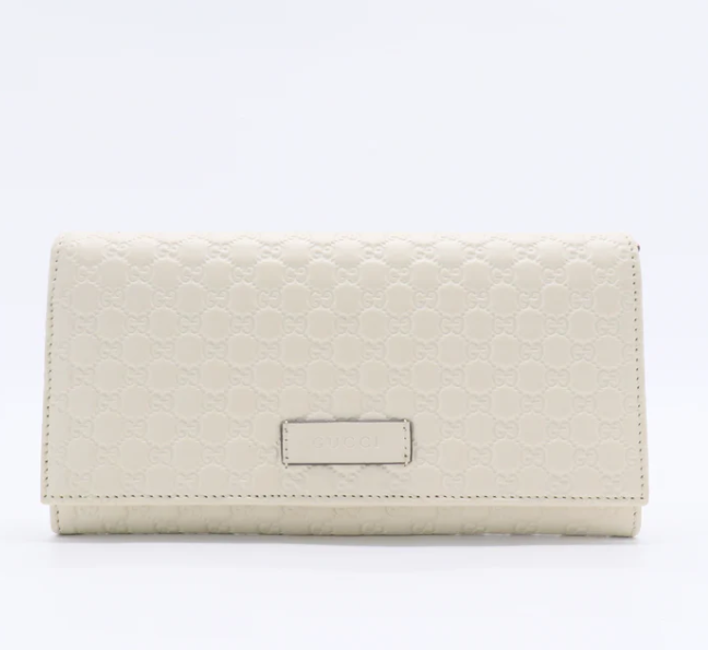Soft Microguccissima Continental Wallet Soft White