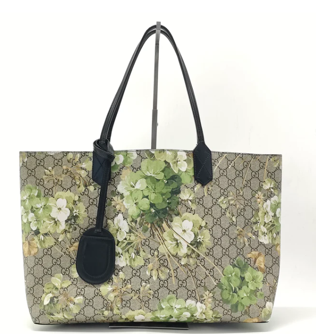 Reversible Tote Blooms GG Print Leather Medium