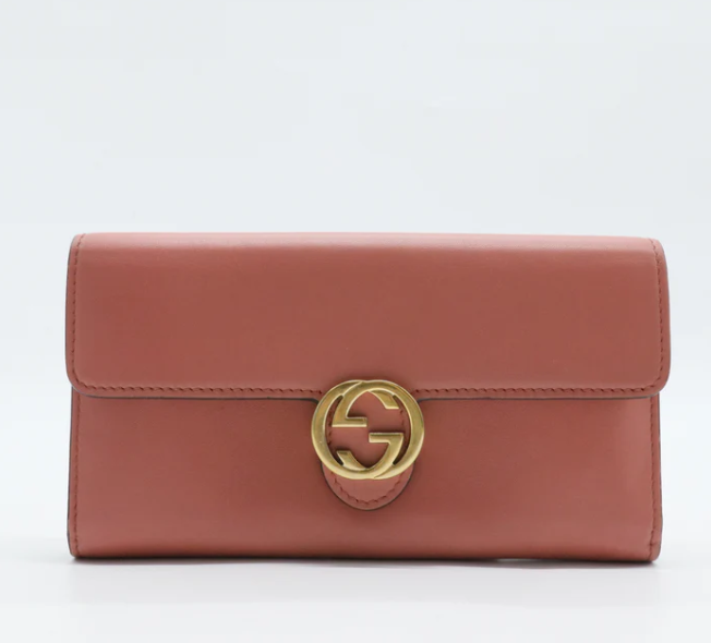 Moon Calfskin Icon Wallet Cameo Pink
